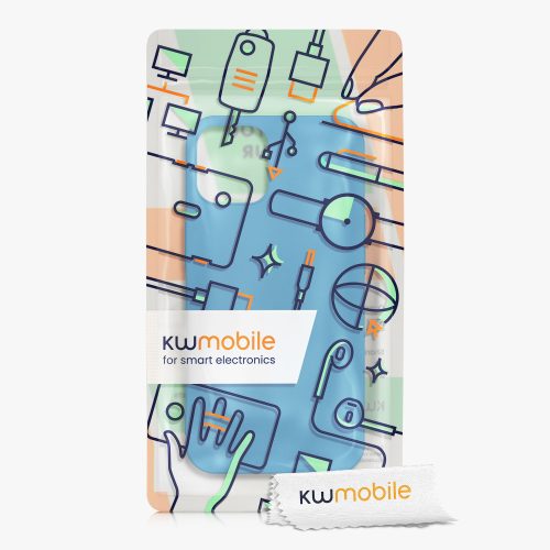 калъф kwmobile за Apple iPhone 12 Mini, силиконов, син, 52640.228