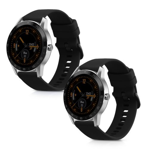 Комплект от 2 каишки kwmobile за Blackview X1 Smartwatch, силикон, черен, 58170.04