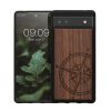 Калъф kwmobile за Google Pixel 6a, дърво, кафяв/черен, 59884.02