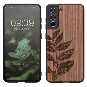   калъф kwmobile за Samsung Galaxy S21 FE, дърво, кафяв, 56172.05