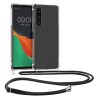 Бъмпър kwmobile за Sony Xperia 5 IV, силикон, прозрачен/черен, 59918.03