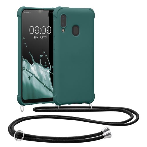 Kwmobile калъф с връзка за Samsung Galaxy A20e, зелен, силиконов, 49966.78