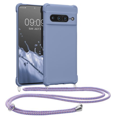 Kwmobile калъф с връзка за Google Pixel 7 Pro, син, силиконов, 59967.108