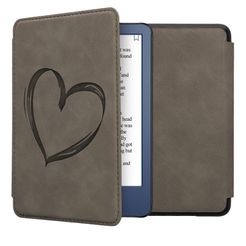 калъф kwmobile за Amazon Kindle (2022), еко кожа, сив, 59990.01
