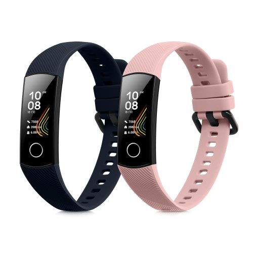 Комплект от 2 kwmobile каишки за Honor Band 5/Band 4, силикон, син/розов, 59596.03