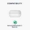 Калъф kwmobile за Samsung Galaxy Buds 2 Pro/Galaxy Buds 2/Galaxy Buds Live, силиконов, черен/бял, 58155.02