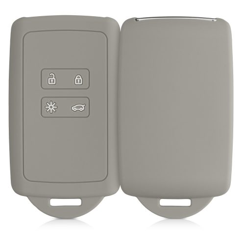 kwmobile Капак за автомобилен ключ за Renault/Dacia 4 бутона - Keyless Go, силикон, сив, 48035.25