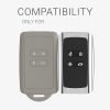 kwmobile Капак за автомобилен ключ за Renault/Dacia 4 бутона - Keyless Go, силикон, сив, 48035.25