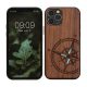 Калъф kwmobile за Apple iPhone 12/iPhone 12 Pro, дърво, кафяв/син, 52734.16