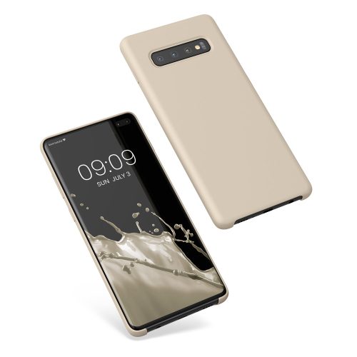 калъф kwmobile за Samsung Galaxy S10 Plus, силиконов, кремав, 49028.125