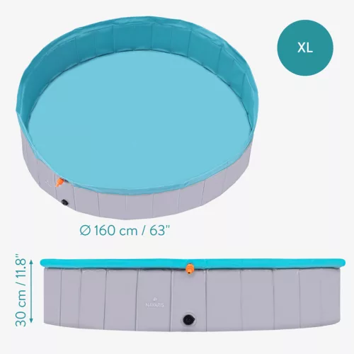 Piscina pentru caini Navaris XL cu sprinkler, 160 cm, verde, 60231.01