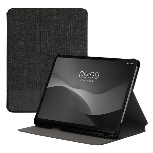 Book Cover kwmobile за Apple iPad Pro 11" (2021)/iPad Pro 11" (2022), текстил, черен, 60408.73
