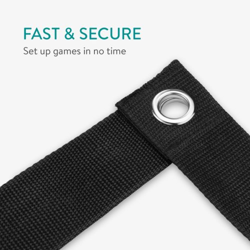 Set 2 Linii Volleyball Navaris, 16m si 8m, Nylon, pentru teren de volei, negru, 60456.01