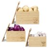 Set 3 Cutii organizare legume Navaris, din bambus, stivuite, 60501.01