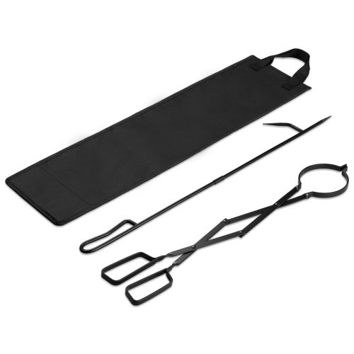 Set cleste si poker pentru semineu Navaris, 63, 5 cm si 73, 6 cm, negru, otel