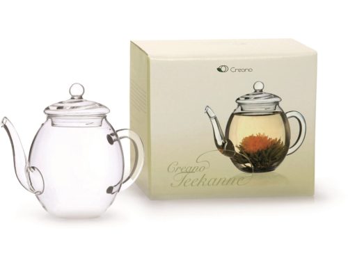 Стъклен чайник Creano с капак, 500 мл, термоустойчив, наливане без капки