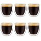 Set 6 pahare espresso termice Creano, 100 ml, sticla borosilicata, perete dublu
