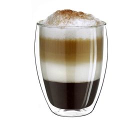   Pahar termic XXL Creano, 400 ml, sticla borosilicata, perete dublu, pentru ceai si cafea