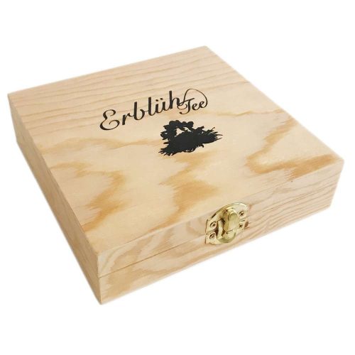 Подаръчен комплект Creano ErbluhTee в дървена кутия с магнитно затваряне, 12 топки цъфтящ чай, 9 разновидности