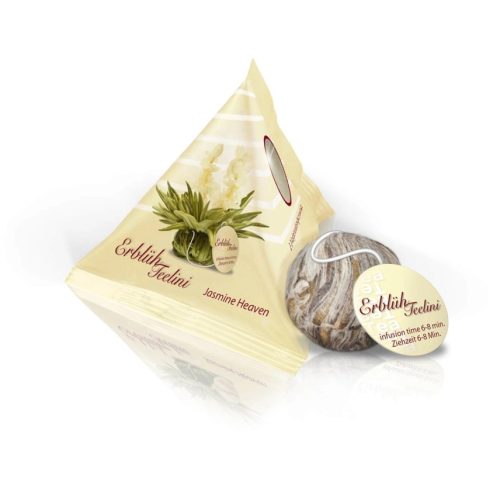 Подаръчен комплект цъфтящ чай Creano Teelini, 12 пакетчета, 8 разновидности, дървена кутия, бял/черен чай