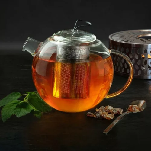 Ceainic din sticla Creano Jumbo, 2 L, cu infuzor din inox si capac