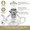 Ceainic termic Creano, 1,2 L, sticla perete dublu, cu infuzor din inox, anti-picurare