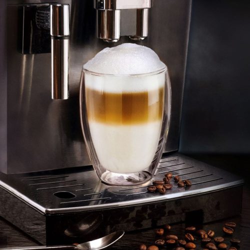 Set 4 pahare termice XXL Creano, 400 ml, sticla borosilicata, perete dublu, pentru latte