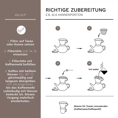 Filtru cafea Creano din portelan, marimea 4, pentru filtre 1x4, baza stabila, gri piatra