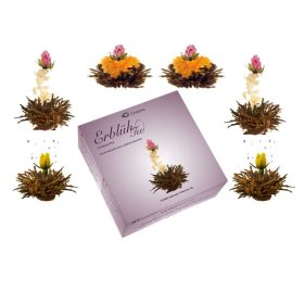   Комплект за дегустация на черен чай Creano ErbluhTee, 6 топчета, 3 сорта, цветен аромат, подаръчна кутия