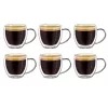 Set 6 cesti espresso termice Creano DG-BH, 100 ml, sticla borosilicata, perete dublu