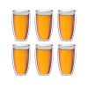 Set 6 pahare termice Creano DG-SH, 250 ml, sticla borosilicata, perete dublu