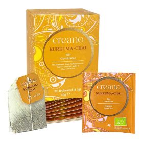   Био чай Creano Chai с Куркума, подправен, 20 пакетчета, куркума и канела, 40g