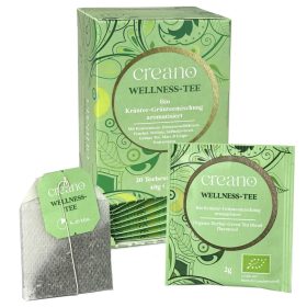   Био чай Creano Wellness Tea, 20 сашета, зелен чай с билки, аромат на грейпфрут, свеж вкус