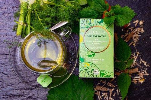 Био чай Creano Wellness Tea, 20 сашета, зелен чай с билки, аромат на грейпфрут, свеж вкус