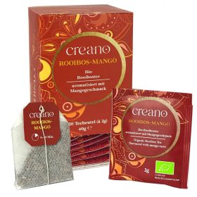   Био чай Creano Rooibos с манго, пакет 20 броя, лек аромат, подходящ за топъл или студен напиток
