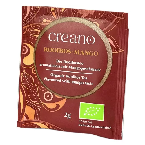 Био чай Creano Rooibos с манго, пакет 20 броя, лек аромат, подходящ за топъл или студен напиток