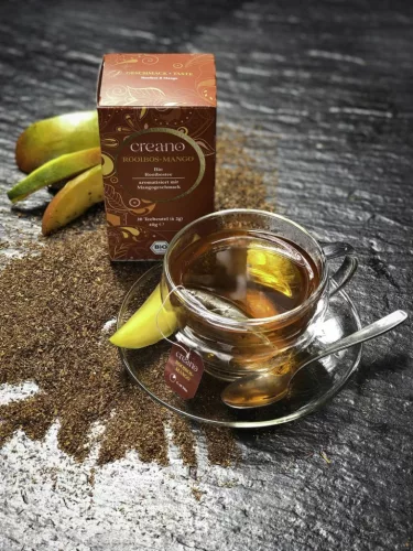 Био чай Creano Rooibos с манго, пакет 20 броя, лек аромат, подходящ за топъл или студен напиток