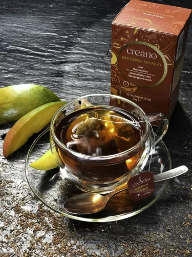 Био чай Creano Rooibos с манго, пакет 20 броя, лек аромат, подходящ за топъл или студен напиток