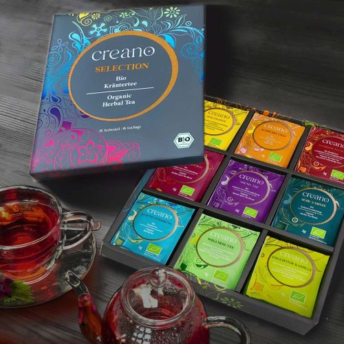 Подаръчен комплект био чай Creano Organic Herbal Tea, 45 броя, 9 сорта, 90 г