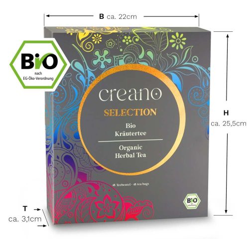 Подаръчен комплект био чай Creano Organic Herbal Tea, 45 броя, 9 сорта, 90 г
