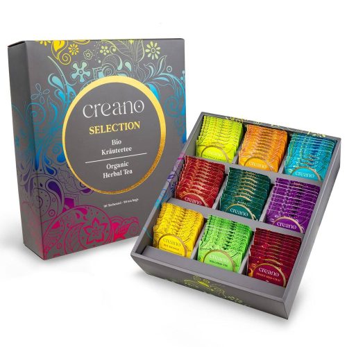 Подаръчен комплект био чай Creano Selection Box, 90 броя, 9 сорта, без кофеин, 27, 5x23x7, 8 см