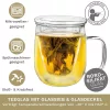 Cana pentru ceai Creano, 450 ml, sticla borosilicata, cu infuzor si capac din sticla