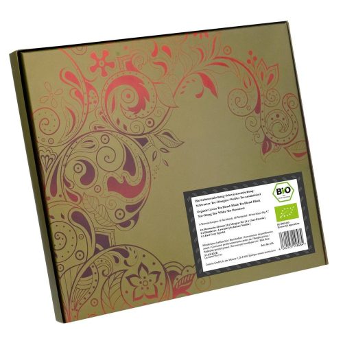 Подаръчен комплект био чай Creano, 48 пакетчета, 6 разновидности, зелен/черен/бял/улун чай, с кофеин, 96 г