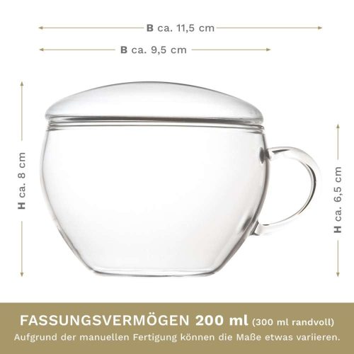 Ceasca pentru ceai Creano Teelini, 200 ml, sticla borosilicata, cu maner