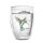 Pahar termic Creano Hummi, 250 ml, sticla borosilicata, perete dublu, decor colibri albastru