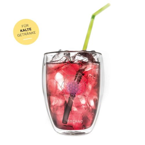 Pahar termic Creano Floarea Vietii, 250 ml, cutie cadou, sticla borosilicata, perete dublu