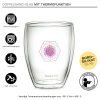 Pahar termic Creano Floarea Vietii, 250 ml, cutie cadou, sticla borosilicata, perete dublu