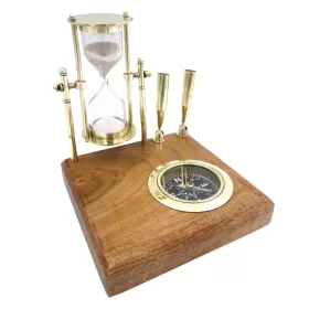   Set de birou Giftdeco NC2618OP – clepsidră, busolă și suporturi pixuri