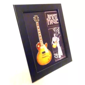   Miniatură chitara Indomini FMG-012, Jimmy Page in frame, oțel și lemn, 1,3cm x 16cm x 21,4cm