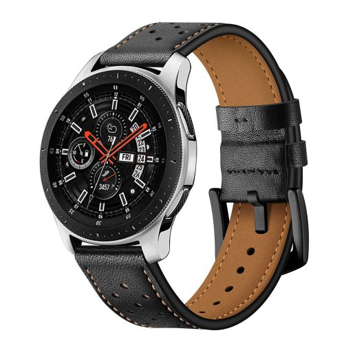 Tech-Protect кожена каишка за Samsung Galaxy Watch 42Mm черен